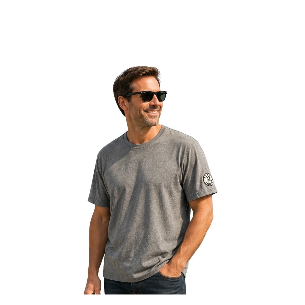 Life Is Good Shirt Mens XXL Grey Short Sleeve Heavyweight Logo Cotton Pullover